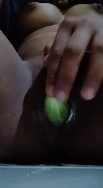 cucumber inside pussy wife