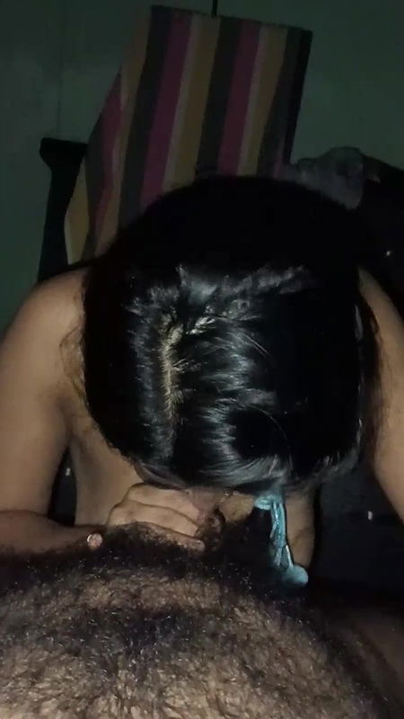gf blowing hairy guy