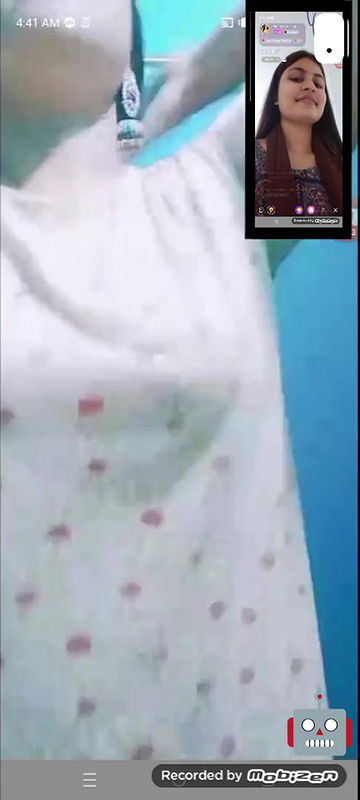 young girl showing her assets on vc