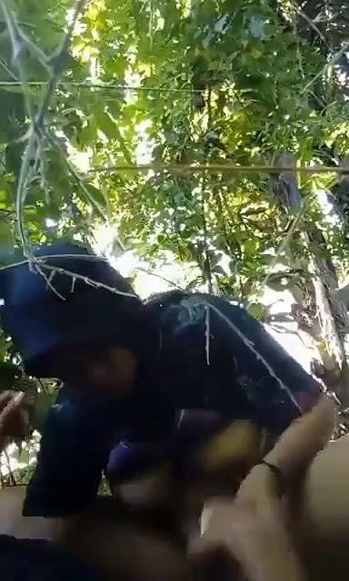 hijabi big boob young girl riding in jungle