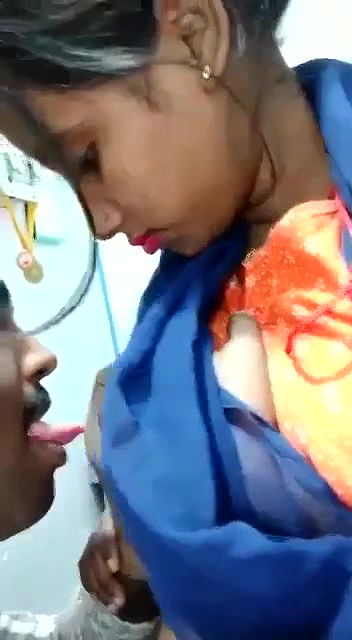 Office manager sucking boobs of his staff