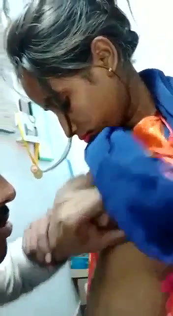 Office manager sucking boobs of his staff