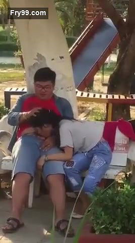 Hot college girl caught sucking cock in park.mp4