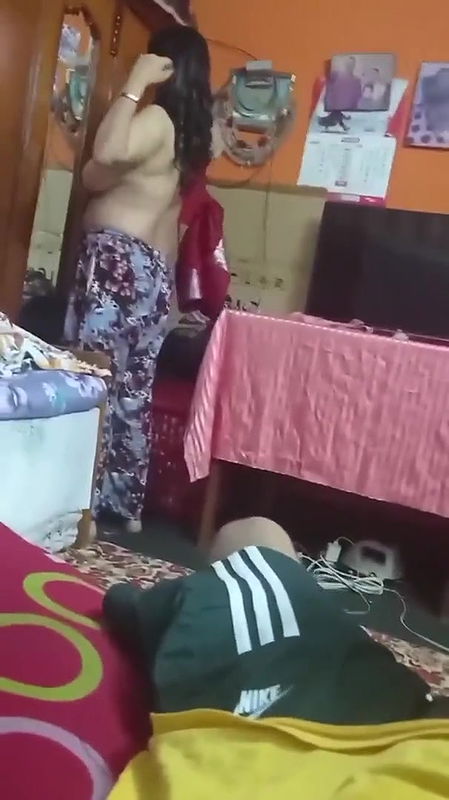 bigboob sexy milf mom changing front of her son