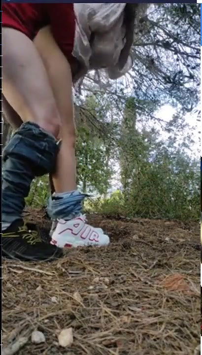 cute girl blowjob and fucking in outdoor jungle