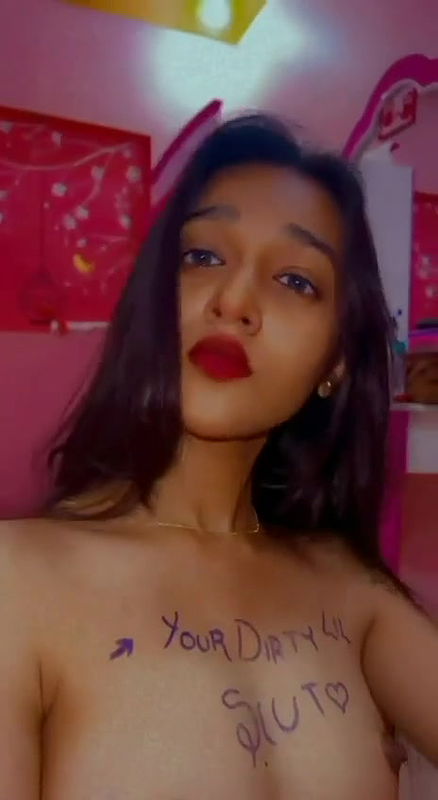 cute hot girl full nude body write with marker