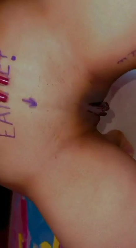 cute hot girl full nude body write with marker