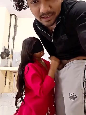 GF giving Blowjob to BF in Kitchen