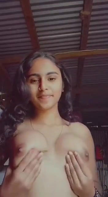 beautiful cute slim gf show boobs