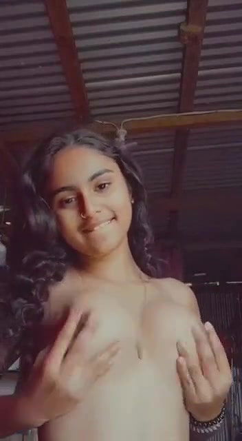 beautiful cute slim gf show boobs