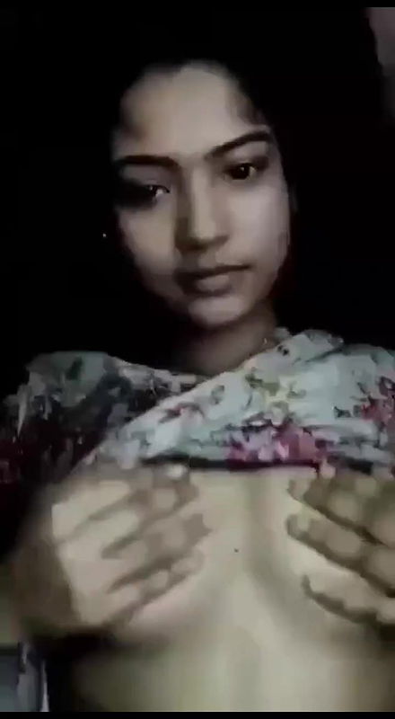 cute girl boobs press with cute face expression