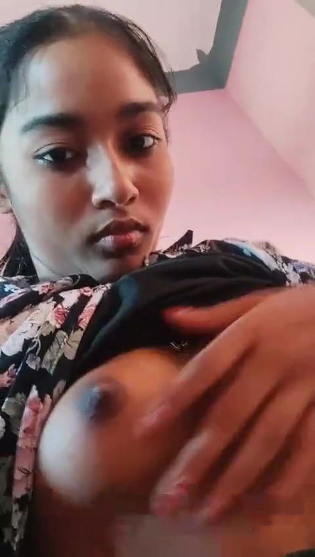 horny young indian gf pressing boobs