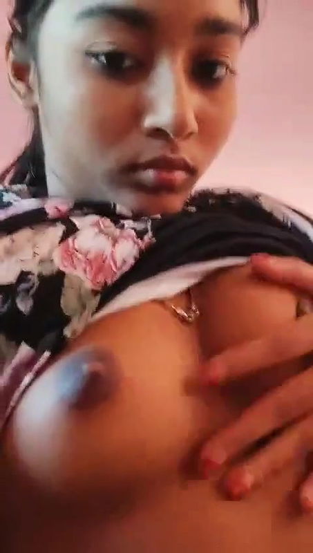 horny young indian gf pressing boobs