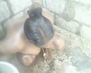 Village Girl Bathing