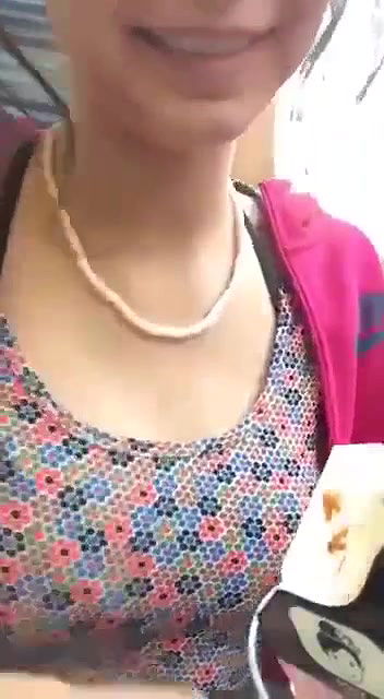 cute slim girl boobs show