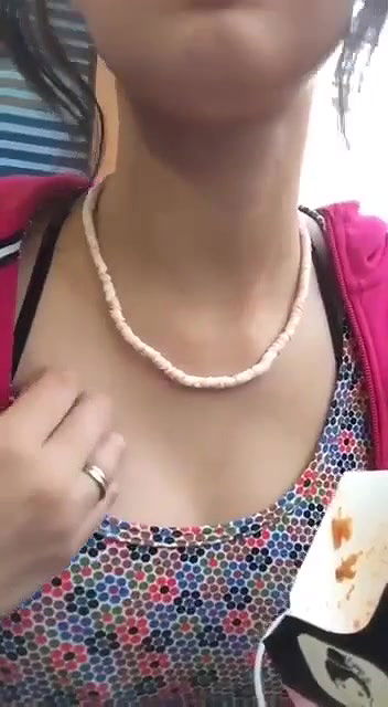 cute slim girl boobs show