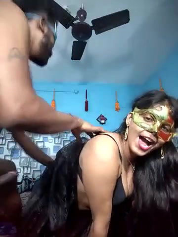 Wife giving Blowjob to Husband Black Cock and Fucked in Doggy