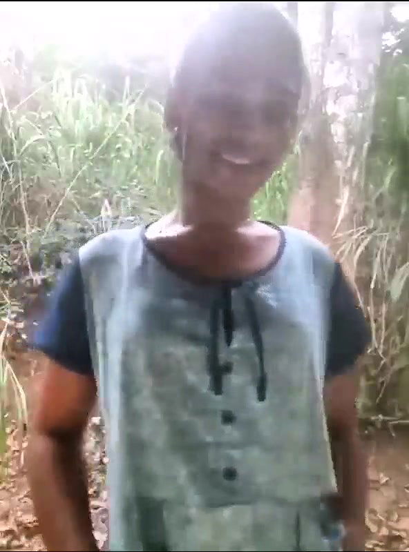 Shy Lankan Girl Outdoor Showing Fingering