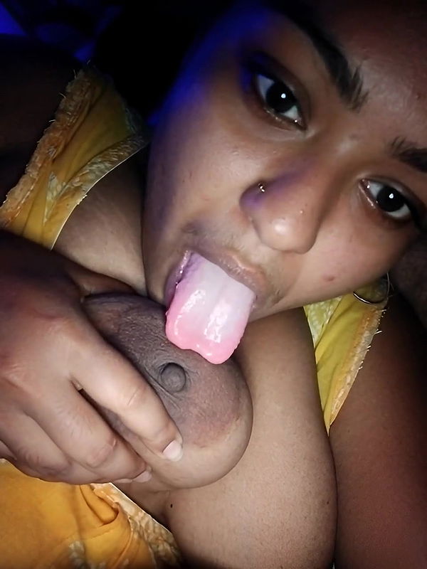 Bengali Girl Licking Own Boobs