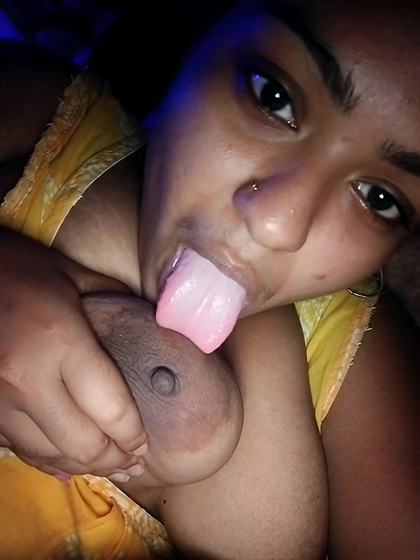 Bengali Girl Licking Own Boobs