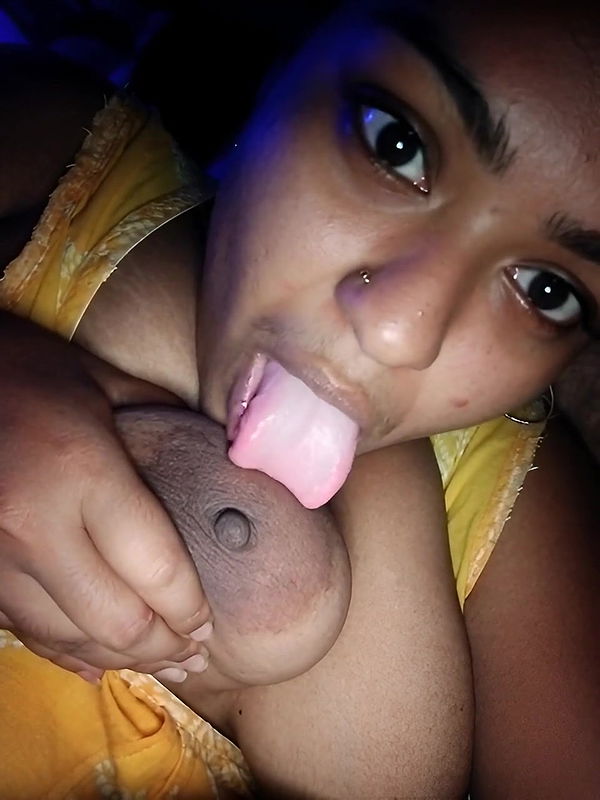 Bengali Girl Licking Own Boobs