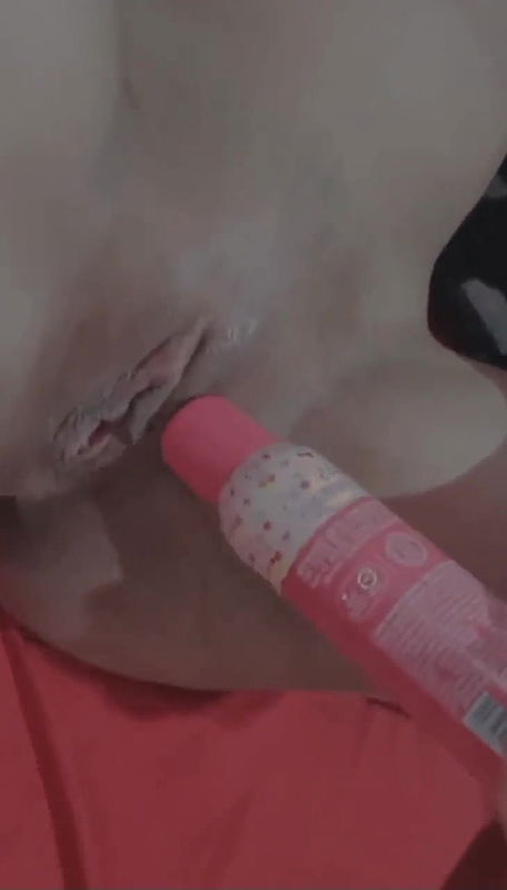 young girl pussy masturbation with profumum bottle