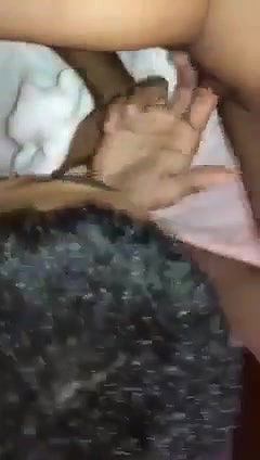 Horny boyfriend licking her beautiful chubby girlfriends wet juicy pussy