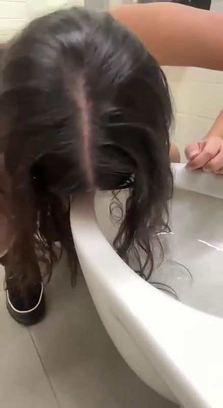 Dirty Girl Drinking Commord Water