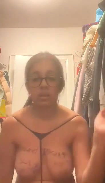 beautiful girl boobs show slapping own face