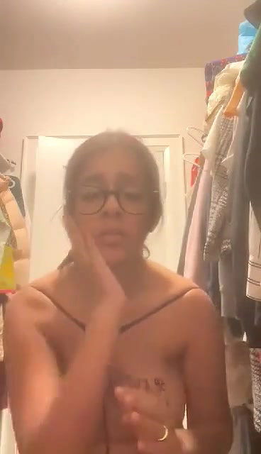 beautiful girl boobs show slapping own face