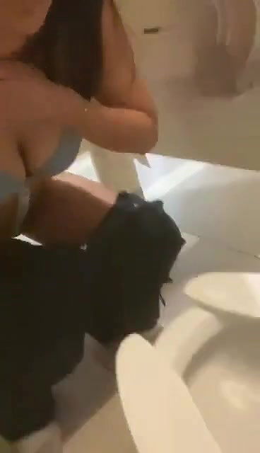 beautiful girl lick toilet seat