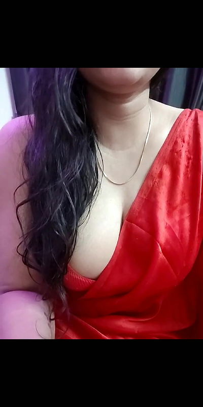 Red saree madam secret video call