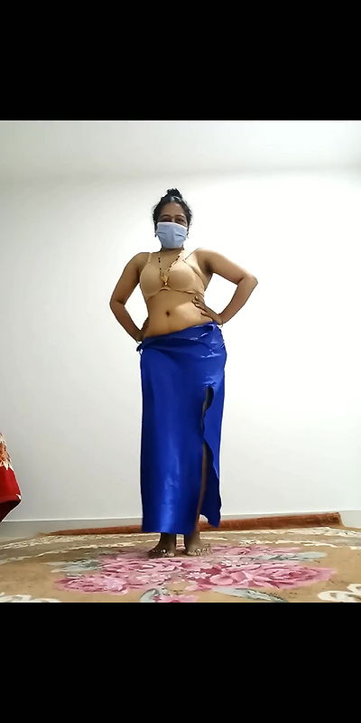 Blue nighty aunty