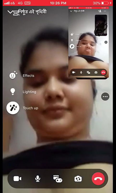 Round face chubby girl nude on video call to boyfriend
