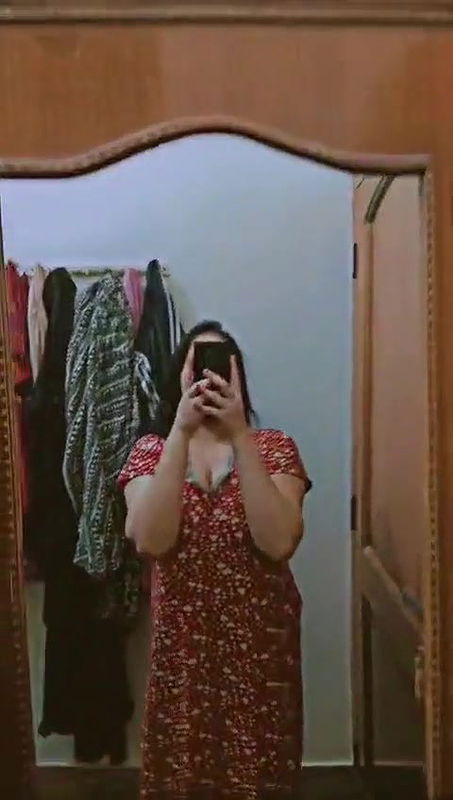 chubby girl showing mirror