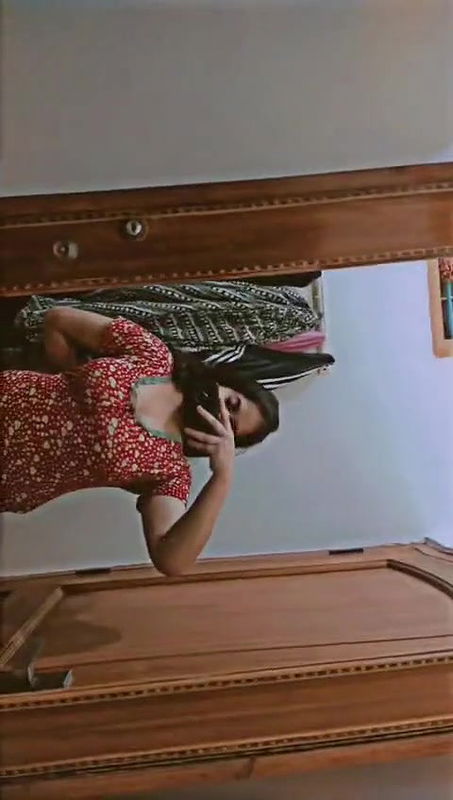 chubby girl showing mirror