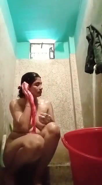 Beautiful Married Bhabi Bathing