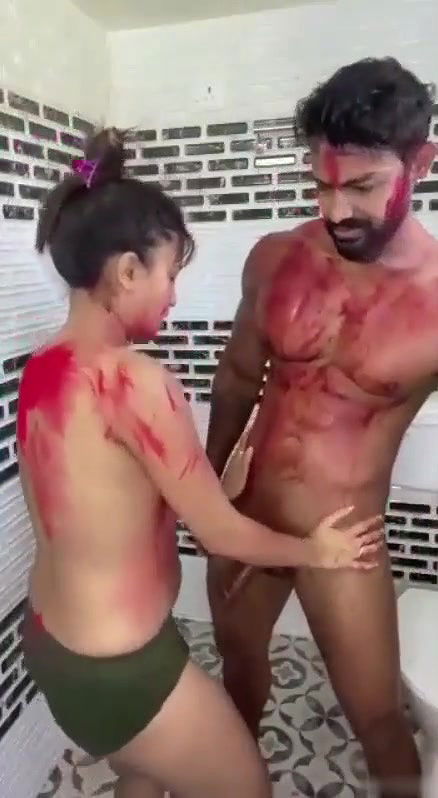 Holi Celebration BF Dick Per Rang Lagaya