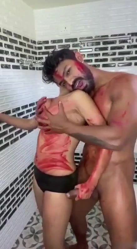 Holi Celebration BF Dick Per Rang Lagaya