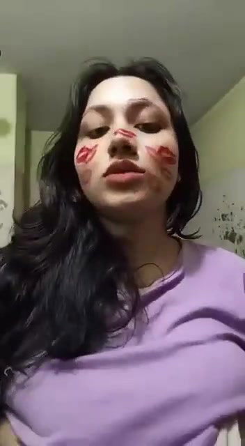 Horny Tanker GF Showing Pressing Boobs