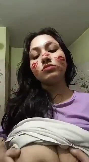 Horny Tanker GF Showing Pressing Boobs