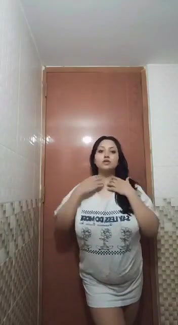 Horny Tanker GF Showing Pressing Boobs