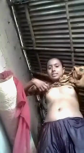 Slim Cute Dusky Young Village Girl Recording Her Nude Front And Back For Her Lover