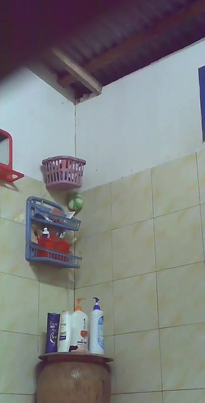 Malay teen bathing nude hidden camera