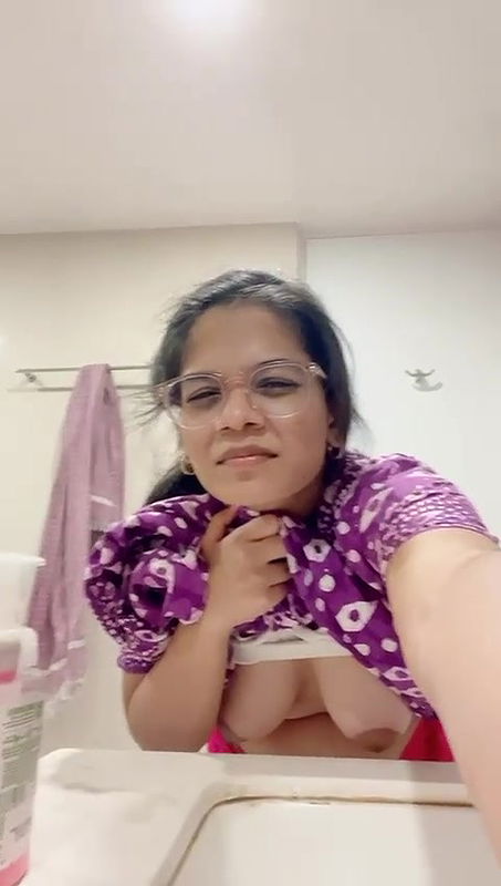 cute girl boobs pressing