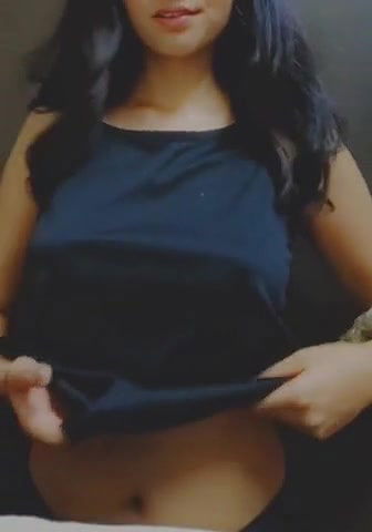 cute girlfriend showing little boobs