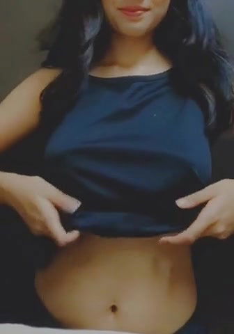 cute girlfriend showing little boobs