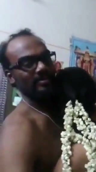 Newly Married Young Cute Slim Girl Wearing Gajra In Topless Position