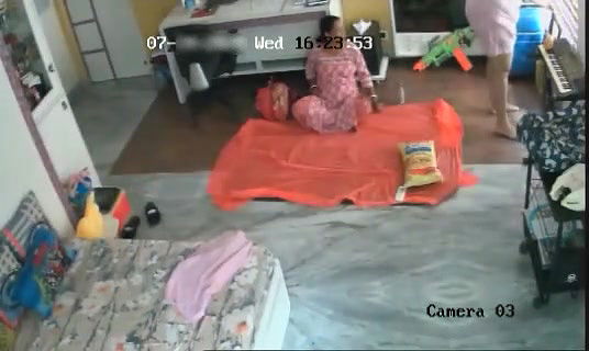 Desi Busty Bhabhi Thick Ass Messaging Her Maid Captured In CCTV Cam1