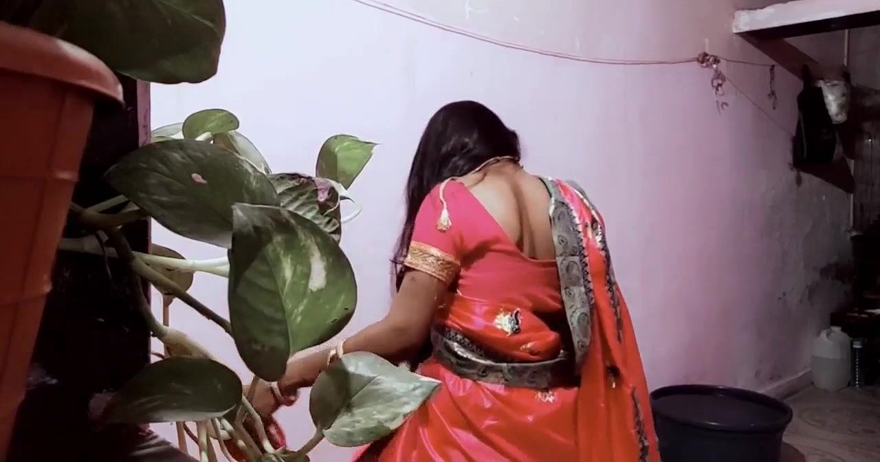 Indian couple sex in standing doggy position